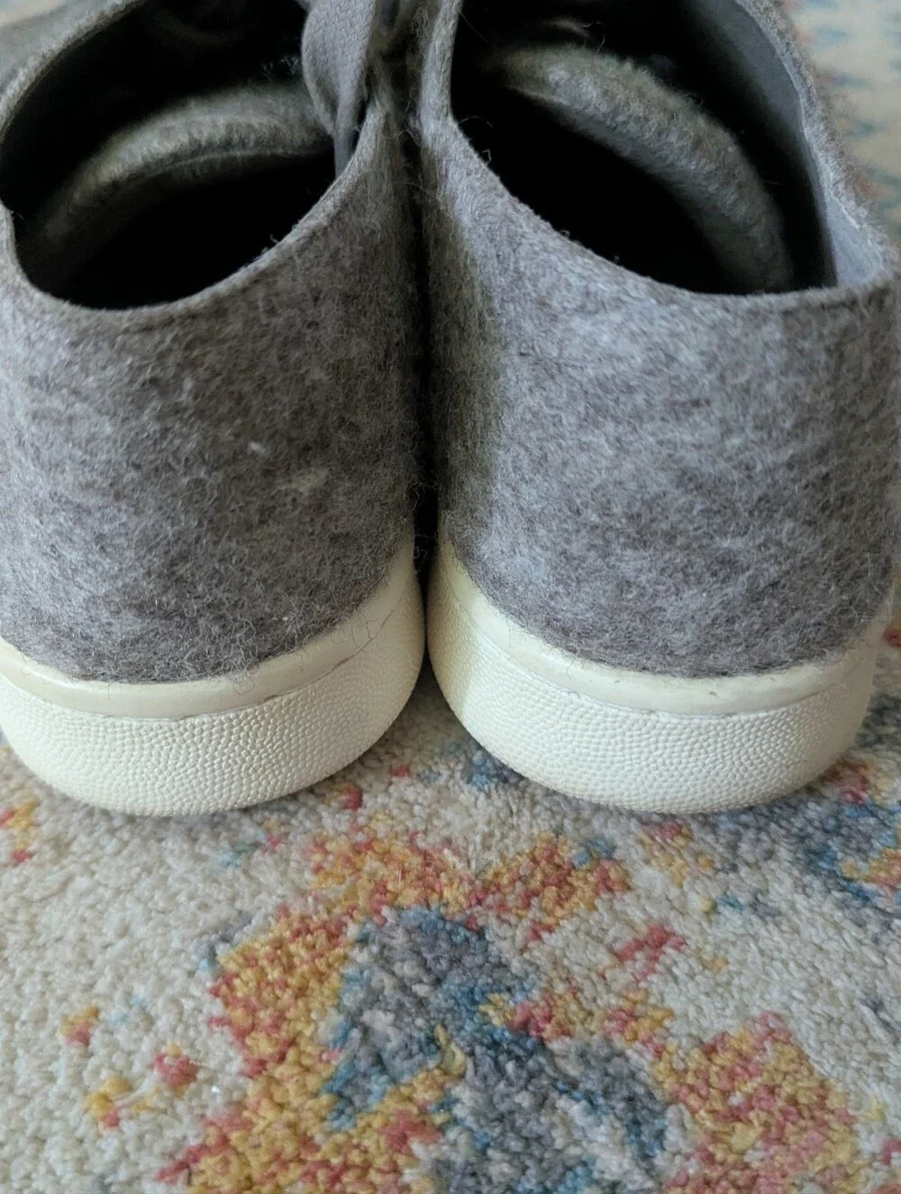 EILEEN FISHER Women’s 9.5 Clifton Gray Felt Wool Lace Up Sneakers Shoes